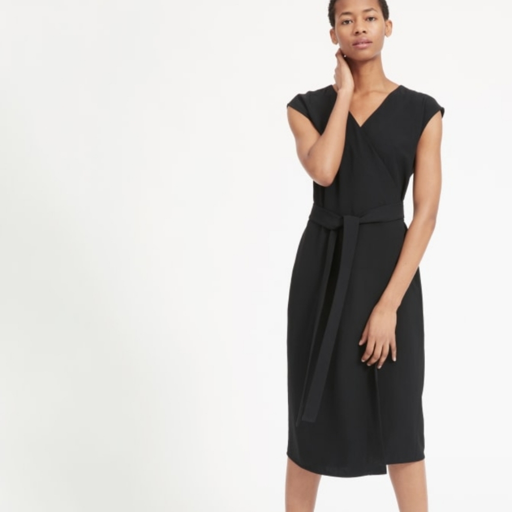 Japanese GoWeave Short-Sleeve Wrap Dress, Sz 4